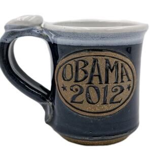Obama 2012 Utility Workers Union of America Handmade Pottery Coffee Mug Rare